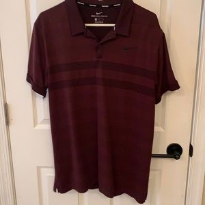 Maroon Nike golf zonal cooling polo